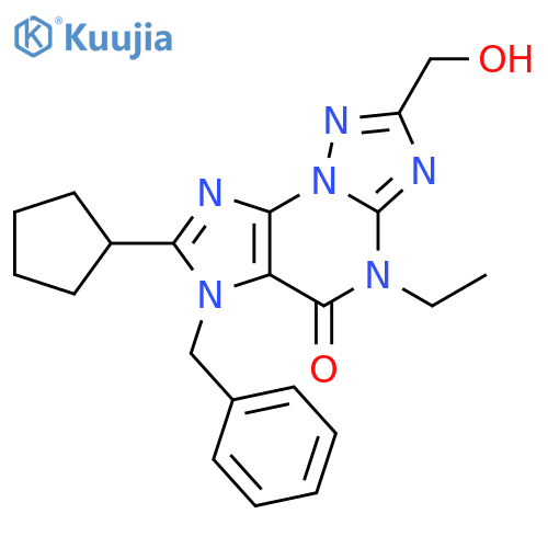 4H-[1,2,4]Triazolo[5,1-b]purin-5(6H)-one,7-cyclopentyl-4-ethyl-2-(hydroxymethyl)-6-(phenylmethyl)- structure