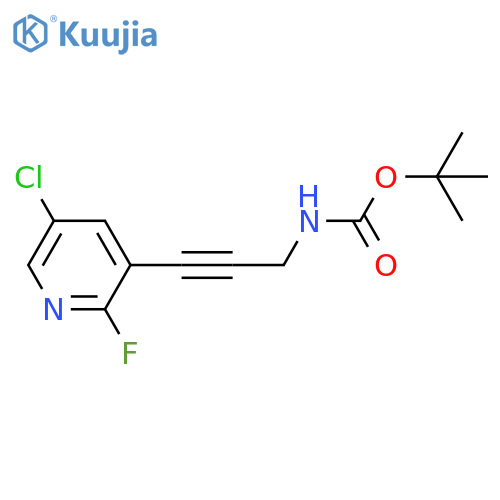 tert-butyl N-3-(5-chloro-2-fluoropyridin-3-yl)prop-2-yn-1-ylcarbamate structure