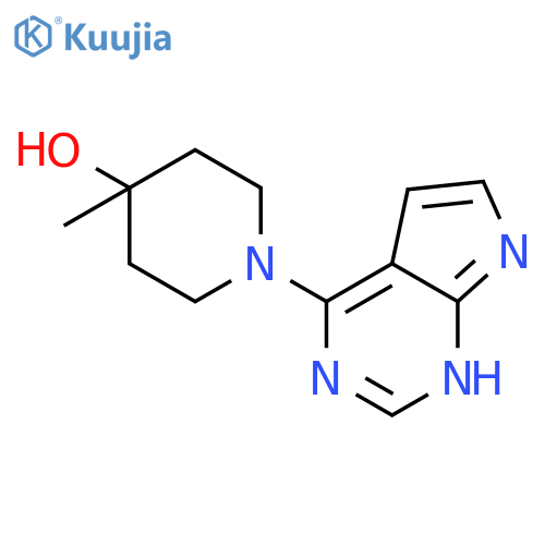 4-Piperidinol, 4-methyl-1-(1H-pyrrolo[2,3-d]pyrimidin-4-yl)- structure