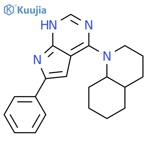 Quinoline, decahydro-1-(6-phenyl-1H-pyrrolo[2,3-d]pyrimidin-4-yl)- structure
