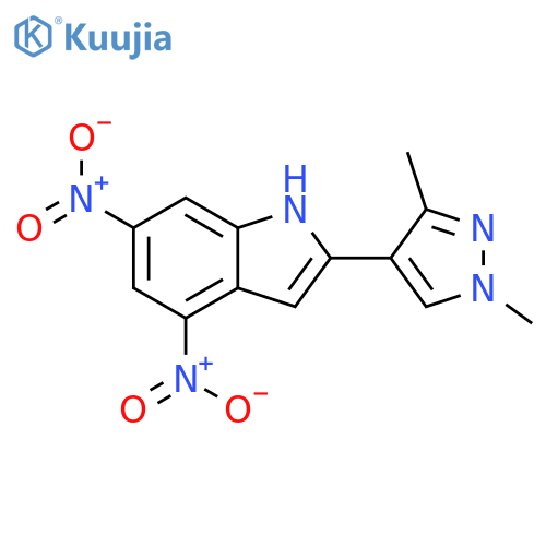 2-(1,3-Dimethyl-1H-pyrazol-4-yl)-4,6-dinitro-1H-indole structure
