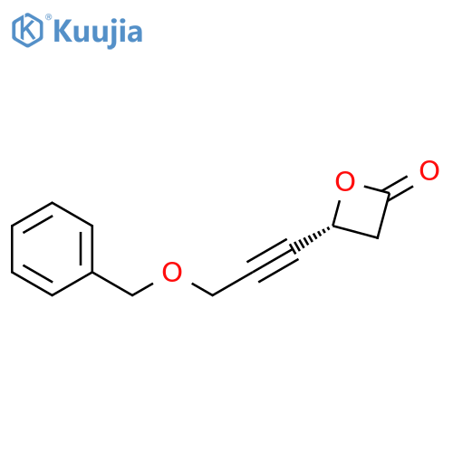 2-Oxetanone, 4-[3-(phenylmethoxy)-1-propynyl]-, (4R)- structure