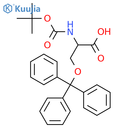 (S)-2-((tert-Butoxycarbonyl)amino)-3-(trityloxy)propanoic acid structure