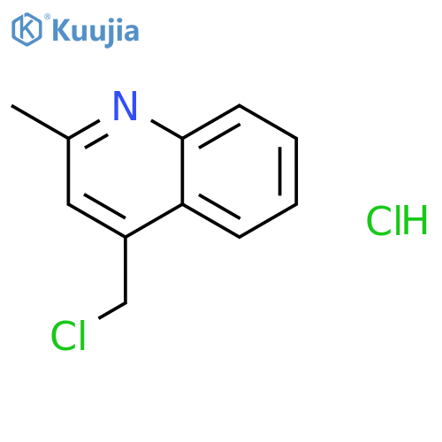 QUINOLINE, 4-(CHLOROMETHYL)-2-METHYL-, HYDROCHLORIDE (1:1) structure