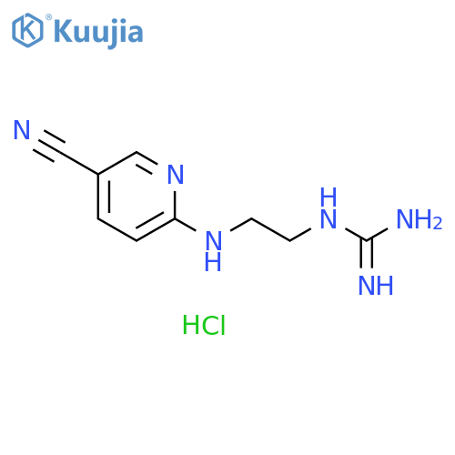 1-(2-((5-Cyanopyridin-2-yl)amino)ethyl)guanidine hydrochloride structure