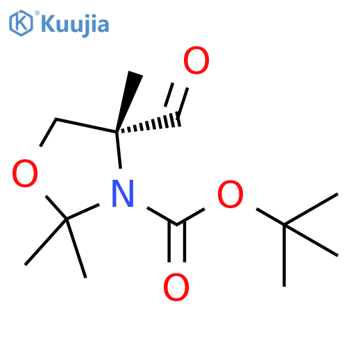 3-Oxazolidinecarboxylic acid, 4-formyl-2,2,4-trimethyl-,1,1-dimethylethyl ester, (4R)- structure