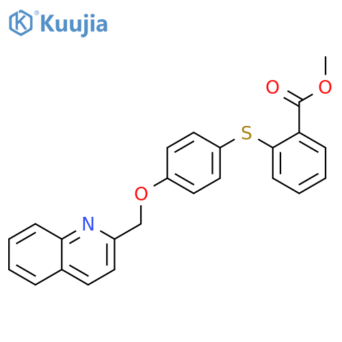 Benzoic acid, 2-[[4-(2-quinolinylmethoxy)phenyl]thio]-, methyl ester structure