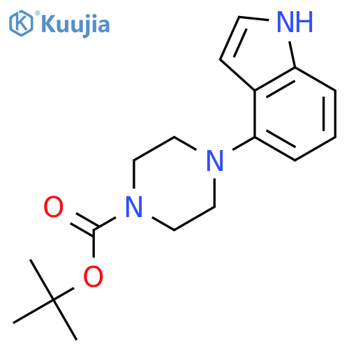 1-Piperazinecarboxylicacid, 4-(1H-indol-4-yl)-, 1,1-dimethylethyl ester structure