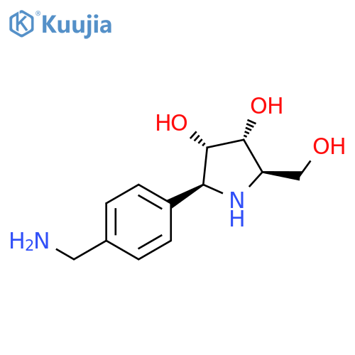 3,4-Pyrrolidinediol,2-[4-(aminomethyl)phenyl]-5-(hydroxymethyl)-, (2S,3S,4R,5R)- structure