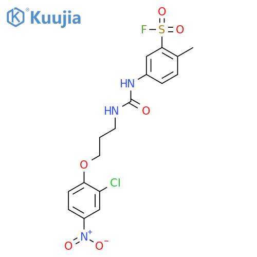 Benzenesulfonylfluoride,5-[[[[3-(2-chloro-4-nitrophenoxy)propyl]amino]carbonyl]amino]-2-methyl- structure