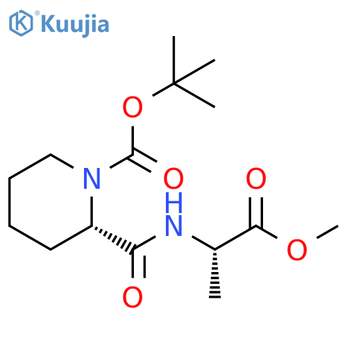 1-Piperidinecarboxylic acid,2-[[[(1S)-2-methoxy-1-methyl-2-oxoethyl]amino]carbonyl]-,1,1-dimethylethyl ester, (2S)- structure