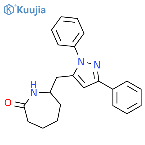 2H-Azepin-2-one, 7-[(1,3-diphenyl-1H-pyrazol-5-yl)methyl]hexahydro- structure