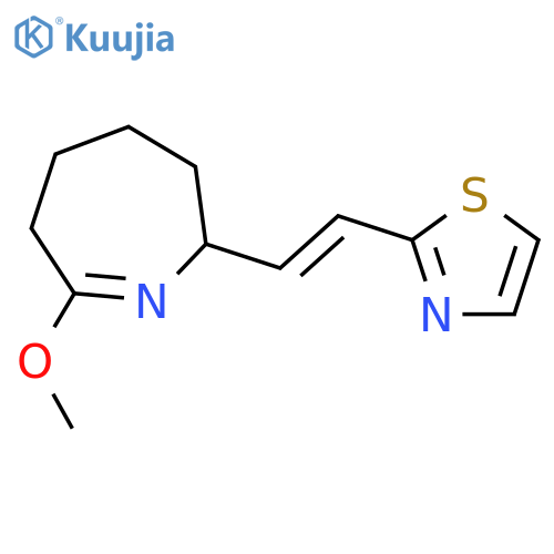 2H-Azepine, 3,4,5,6-tetrahydro-7-methoxy-2-[2-(2-thiazolyl)ethenyl]- structure