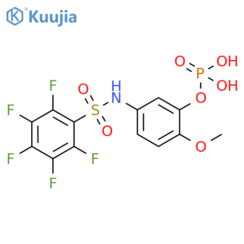 Benzenesulfonamide, 2,3,4,5,6-pentafluoro-N-[4-methoxy-3-(phosphonooxy)phenyl]- structure