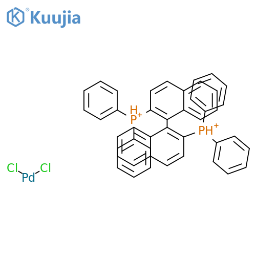Palladium,[1,1'-[1,1'-binaphthalene]-2,2'-diylbis[1,1-diphenylphosphine-kP]]dichloro-, (SP-4-2)- structure