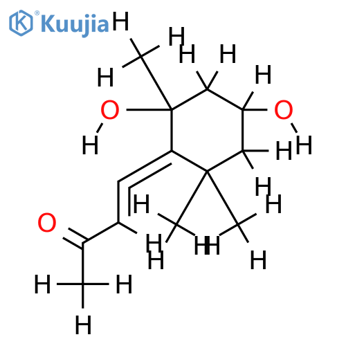 (1'R,2'R,4'S)-4-(2',4'-Dihydroxy-2',6',6'-trimethylcyclohexyliden)but-3-en-2-on structure