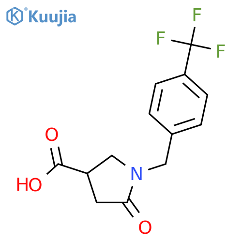 3-Pyrrolidinecarboxylicacid, 5-oxo-1-[[4-(trifluoromethyl)phenyl]methyl]- structure