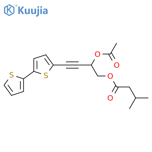 4-[2,2'-Bithiophene-5-yl]-3-butyne-1,2-diol; 1-O-(3-Methylbutanoyl), 2-Ac structure