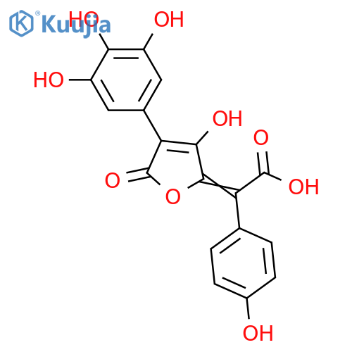Benzeneacetic acid,4-hydroxy-a-[3-hydroxy-5-oxo-4-(3,4,5-trihydroxyphenyl)-2(5H)-furanylidene]-,(aE)- structure