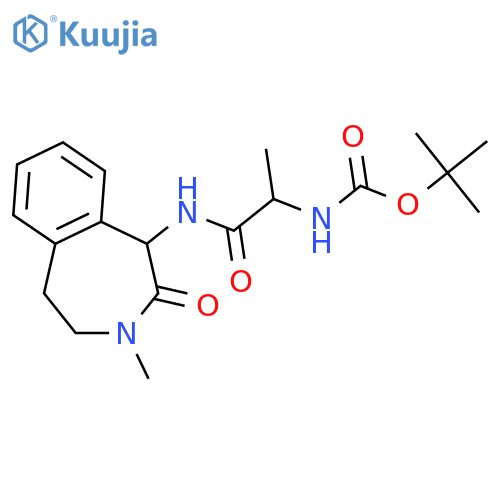 2-Methyl-2-propanyl [(2S)-1-{[(1S)-3-methyl-2-oxo-2,3,4,5-tetrahydro-1H-3-benzazepin-1-yl]amino}-1-oxo-2-propanyl]carbamate structure