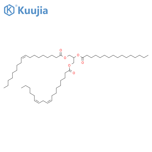 9Z,12Z-octadecadienoic acid, 2-[(1-oxohexadecyl)oxy]-3-[[1-oxo-9Z-octadecen-1-yl]oxy]propyl ester structure