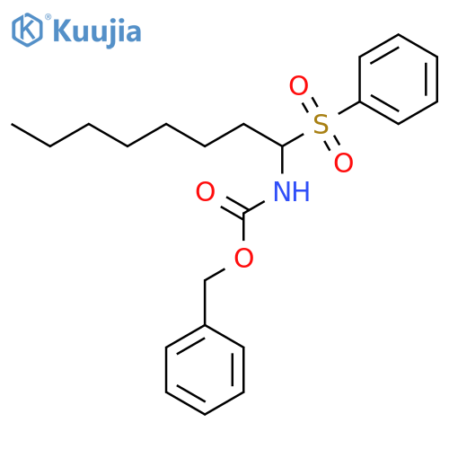 Phenylmethyl N-[1-(phenylsulfonyl)octyl]carbamate structure