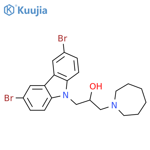 1-(azepan-1-yl)-3-(3,6-dibromo-9H-carbazol-9-yl)propan-2-ol structure