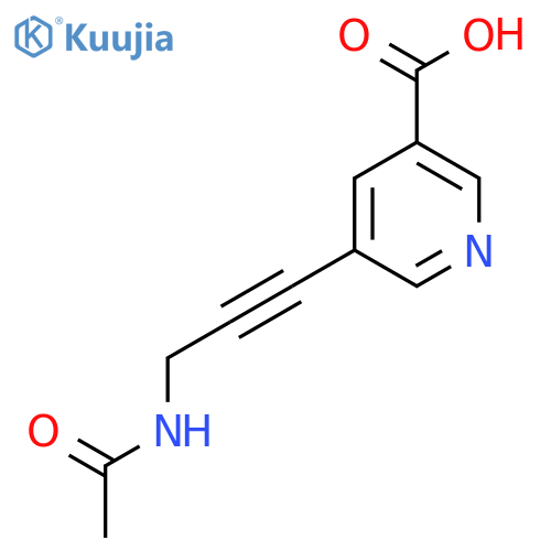 5-(3-Acetamidoprop-1-yn-1-yl)pyridine-3-carboxylic acid structure