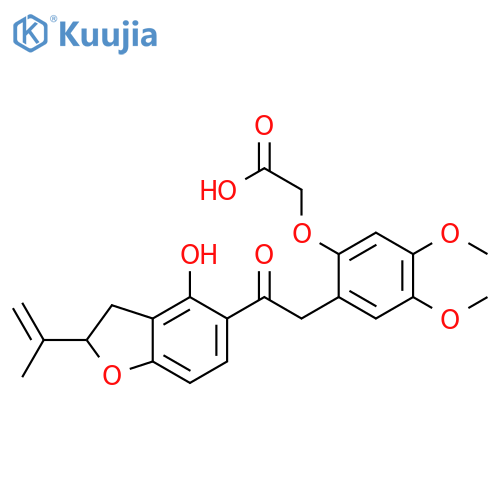 Aceticacid,[2-[2-[2,3-dihydro-4-hydroxy-2-(1-methylethenyl)-5-benzofuranyl]-2-oxoethyl]-4,5-dimethoxyphenoxy]-(9CI) structure