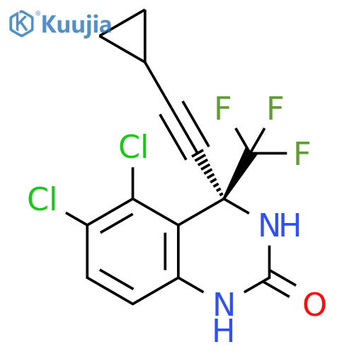 2(1H)-Quinazolinone,5,6-dichloro-4-(cyclopropylethynyl)-3,4-dihydro-4-(trifluoromethyl)-, (4S)- structure