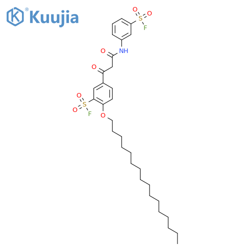 5-[3-[[3-(Fluorosulfonyl)phenyl]amino]-1,3-dioxopropyl]-2-(hexadecyloxy)benzenesulfonyl fluoride structure