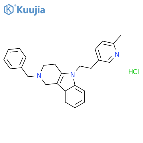 1H-Pyrido[4,3-b]indole,2,3,4,5-tetrahydro-5-[2-(6-methyl-3-pyridinyl)ethyl]-2-(phenylmethyl)-,hydrochloride (1:?) structure