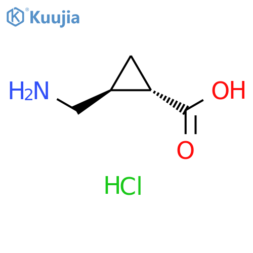 (1S,2S)-2-(aminomethyl)cyclopropanecarboxylic acid;hydrochloride structure