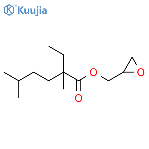 (oxiran-2-yl)methyl 2-ethyl-2,5-dimethylhexanoate structure