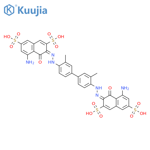5-amino-3-(1E)-2-{4'-(1E)-2-(8-amino-1-hydroxy-3,6-disulfonaphthalen-2-yl)diazen-1-yl-3,3'-dimethyl-1,1'-biphenyl-4-yl}diazen-1-yl-4-hydroxynaphthalene-2,7-disulfonic acid structure