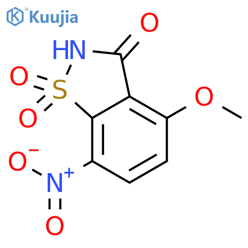 1,2-Benzisothiazol-3(2H)-one, 4-methoxy-7-nitro-, 1,1-dioxide structure