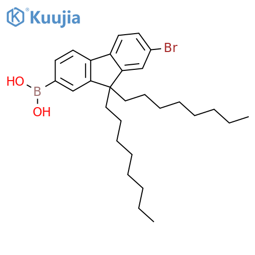 Boronic acid, (7-bromo-9,9-dioctyl-9H-fluoren-2-yl)- structure