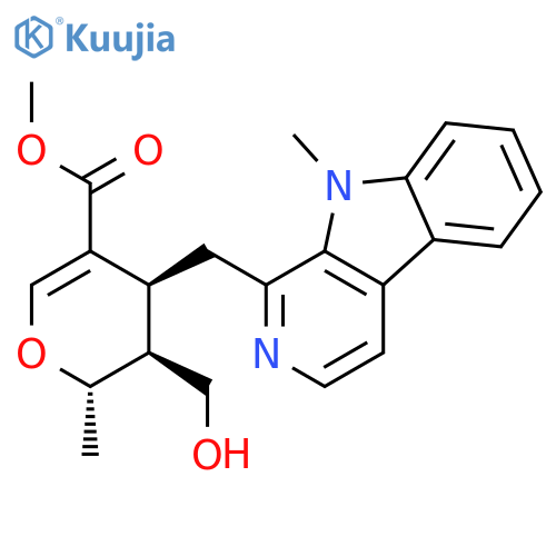 2H-Pyran-5-carboxylicacid,3,4-dihydro-3-(hydroxymethyl)-2-methyl-4-[(9-methyl-9H-pyrido[3,4-b]indol-1-yl)methyl]-,methyl ester, (2S,3S,4S)- structure