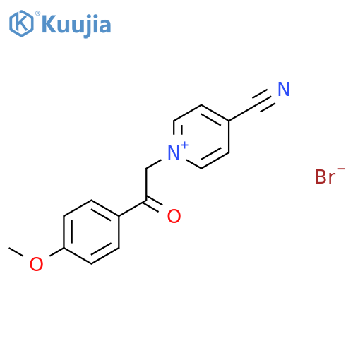 Pyridinium, 4-cyano-1-[2-(4-methoxyphenyl)-2-oxoethyl]-, bromide structure
