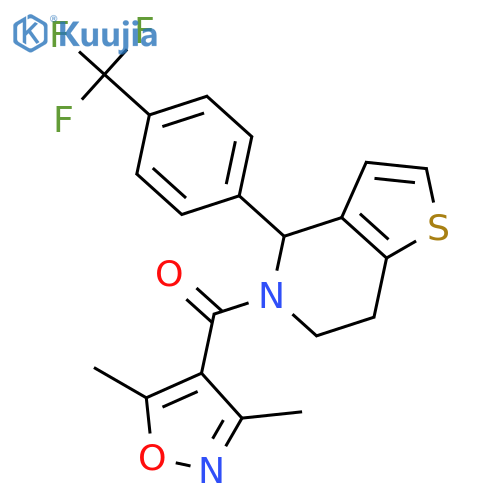 (3,5-dimethyl-1,2-oxazol-4-yl)-[4-[4-(trifluoromethyl)phenyl]-6,7-dihydro-4H-thieno[3,2-c]pyridin-5-yl]methanone structure