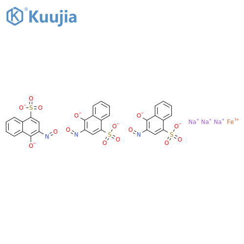 Ferrate(3-),tris[4-(hydroxy-kO)-3-(nitroso-kO)-1-naphthalenesulfonato(2-)]-,sodium (1:3) structure