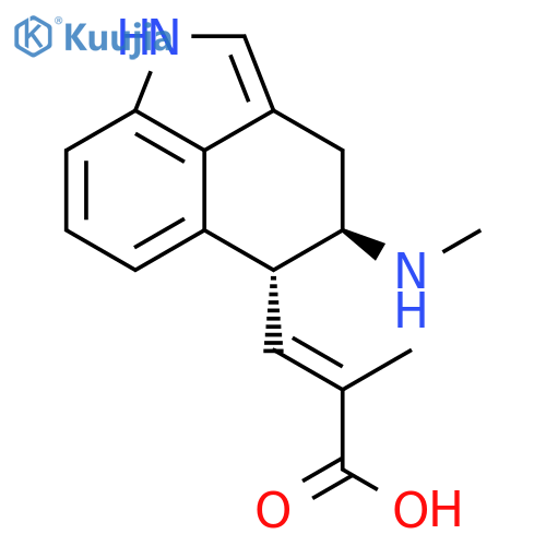2-Propenoic acid,2-methyl-3-[(4R,5R)-1,3,4,5-tetrahydro-4-(methylamino)benz[cd]indol-5-yl]-,(2E)- structure