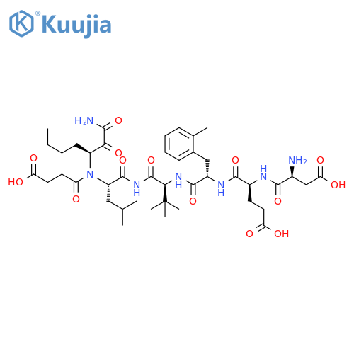 N-(3-Carboxypropionyl)-L-aspartyl-L-glutamyl-(2-methyl)-L-phenylalanyl-(3-methyl)-L-valyl-N1-[1(S)-(2-amino-2-oxoacetyl)pentyl]-L-leucinamide structure