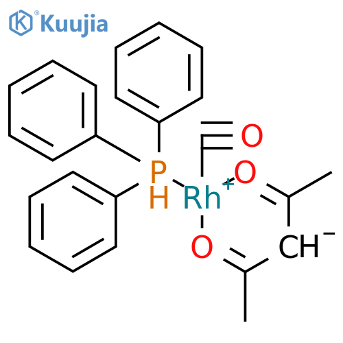 Carbonyl-2,4-pentanedionato(triphenylphosphine)rhodium(I), Rh 21% structure
