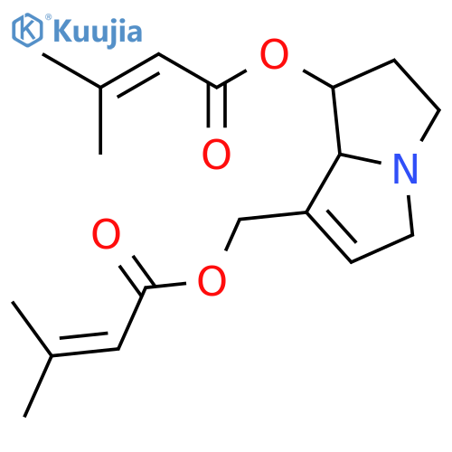 2-Butenoic acid,3-methyl-,(1R,7aR)-2,3,5,7a-tetrahydro-7-[[(3-methyl-1-oxo-2-butenyl)oxy]methyl]-1H-pyrrolizin-1-ylester (9CI) structure