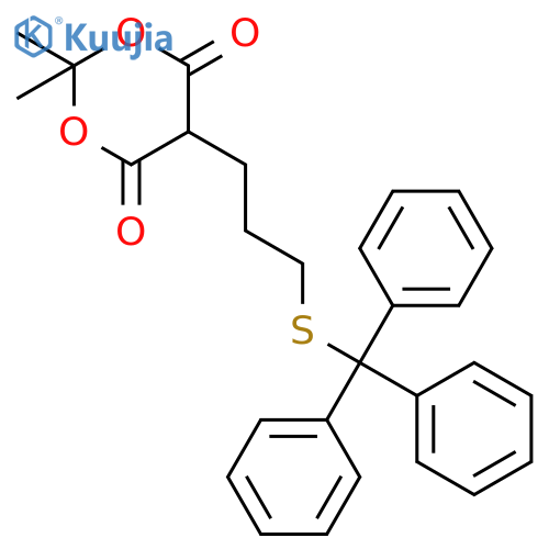 1,3-Dioxane-4,6-dione, 2,2-dimethyl-5-[3-[(triphenylmethyl)thio]propyl]- structure