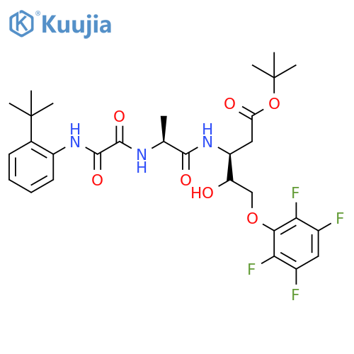 D-glycero-Pentonic acid, 2,3-dideoxy-3-[[N-[2-(1,1-diMethylethyl)phenyl]-2-oxoglycyl-L-alanyl]aMino]-5-O-(2,3,5,6-tetrafluorophenyl)-, 1,1-diMethylethyl ester, (4ξ)- (9CI) structure