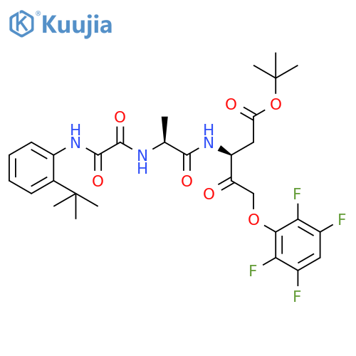 2-methyl-2-propanyl (3s)-3-({n-[{[2-(2-methyl-2-propanyl)phenyl]a Mino}(oxo)acetyl]-l-alanyl}amino)-4-oxo-5-(2,3,5,6-tetrafluorophe Noxy)pentanoate structure
