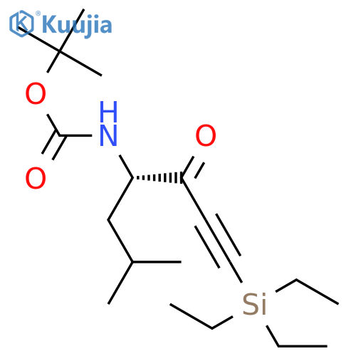 (S)-tert-butyl (6-methyl-3-oxo-1-(triethylsilyl)hept-1-yn-4-yl)carbamate structure