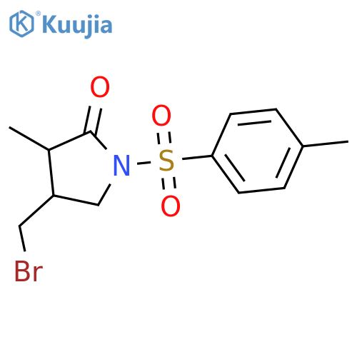2-Pyrrolidinone, 4-(bromomethyl)-3-methyl-1-[(4-methylphenyl)sulfonyl]-, (3R,4R)-rel- structure